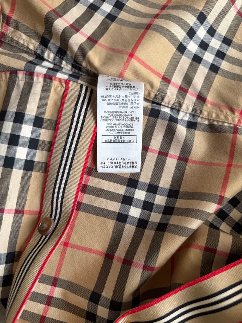 BURBERRY チェック柄 長袖シャツ Mサイズ