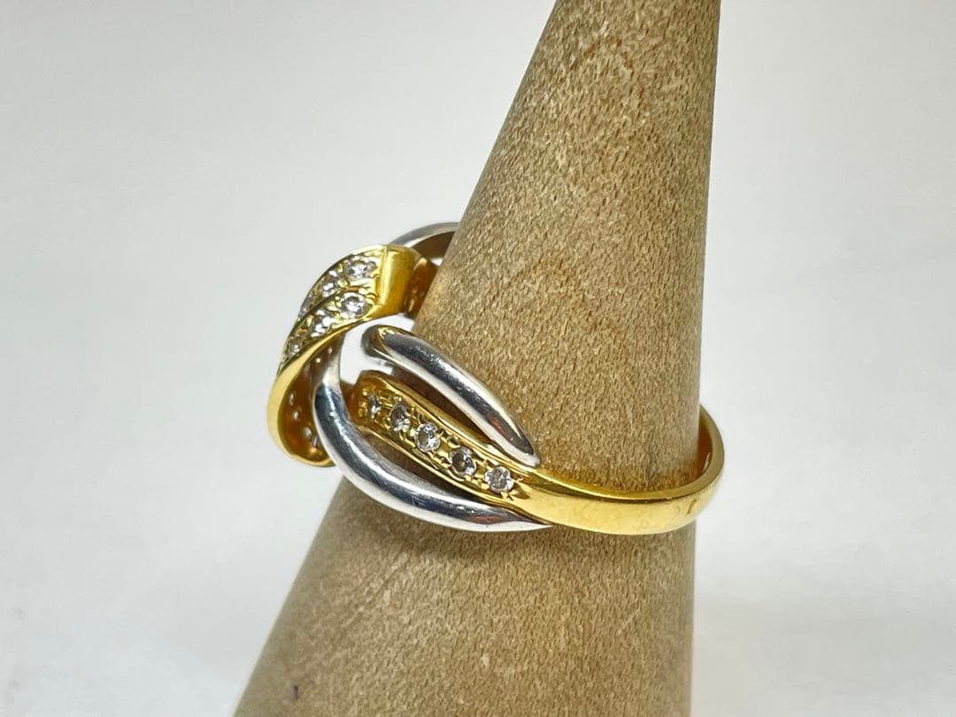 ダイヤモンド】 リング 15号 K18 pt900 0.40ct ゴージャス うのにもお