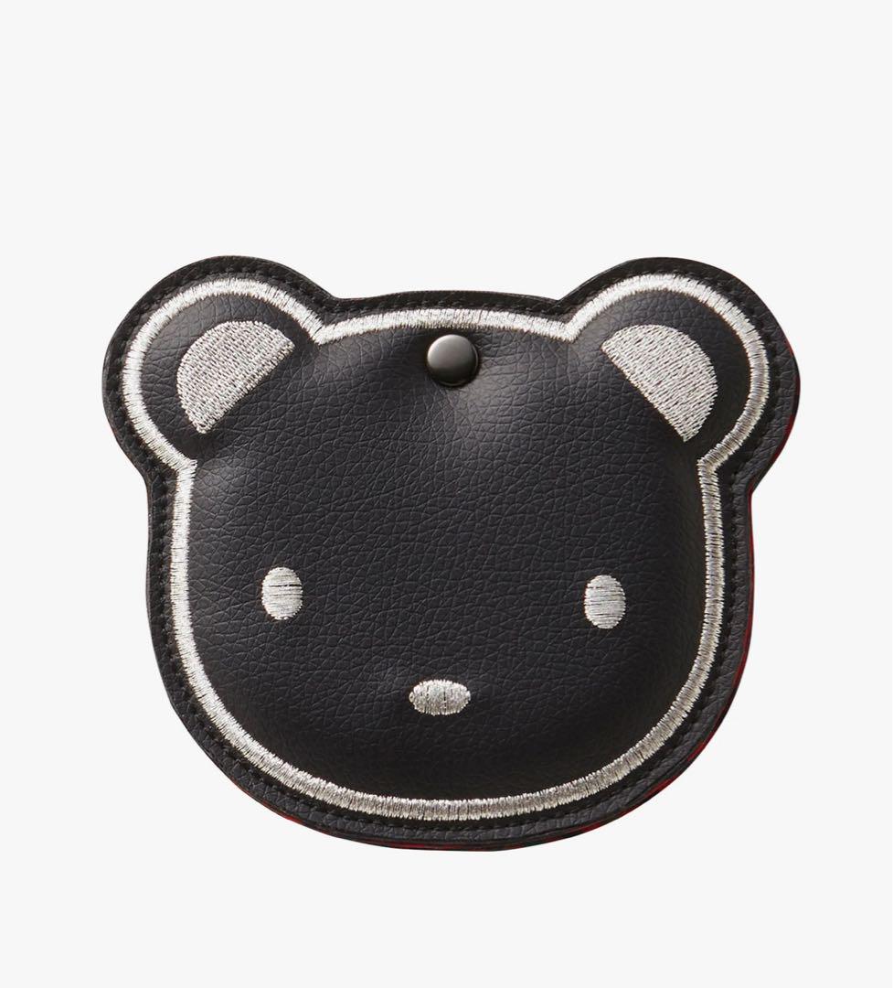 【新品】ファミリア　コンパクトミラー　赤系チェック　ブラック