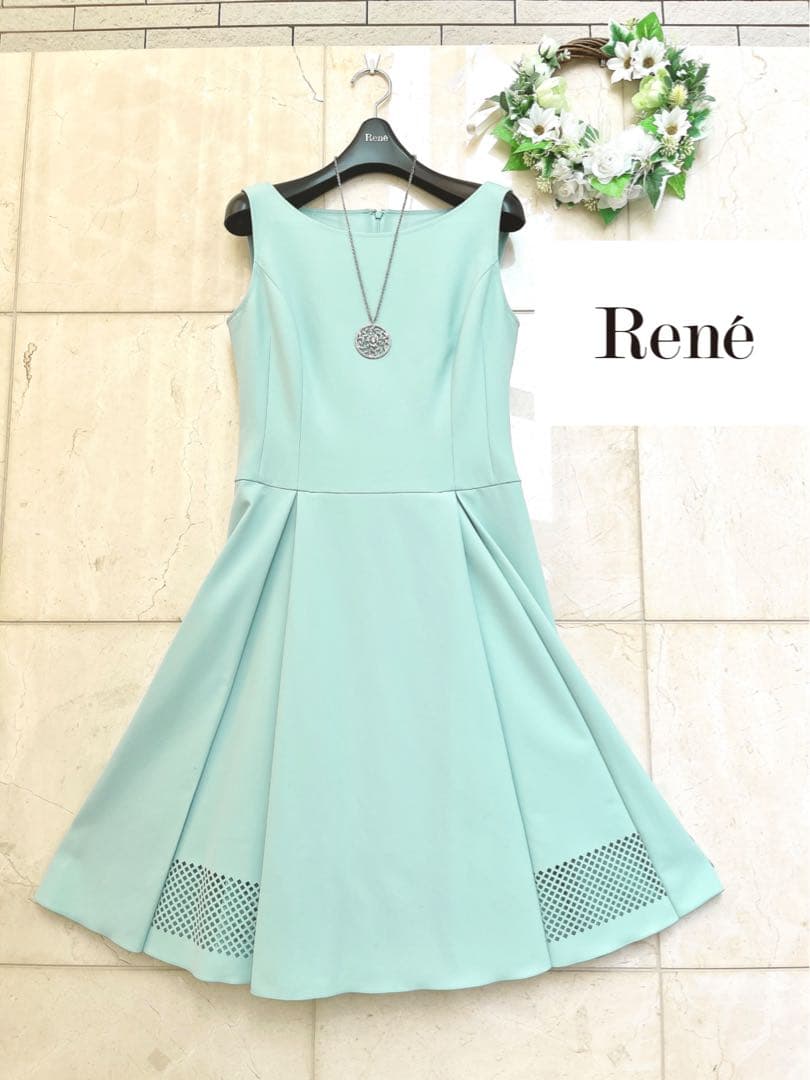 レア　ミナペルホネン　flost garden ワンピース　40 ミナペルホネン mina perhonen frost garden 刺しゅうワンピース