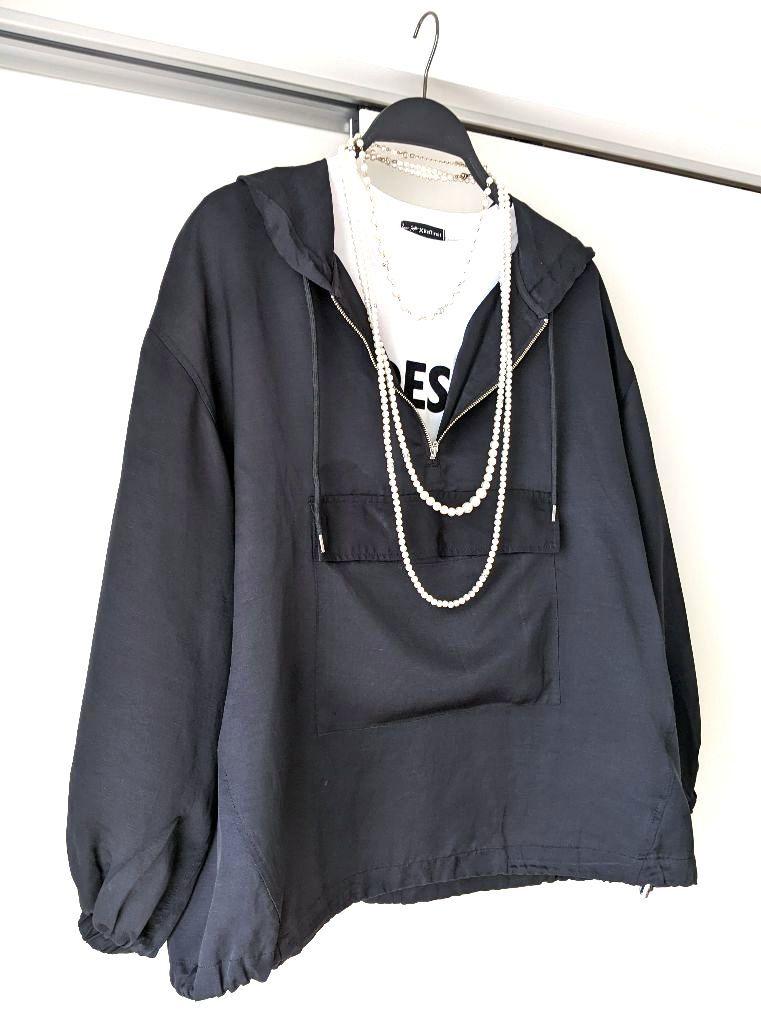 【美品】Lounge dress　ラウンジドレス アノラック　パーカー　ブラック