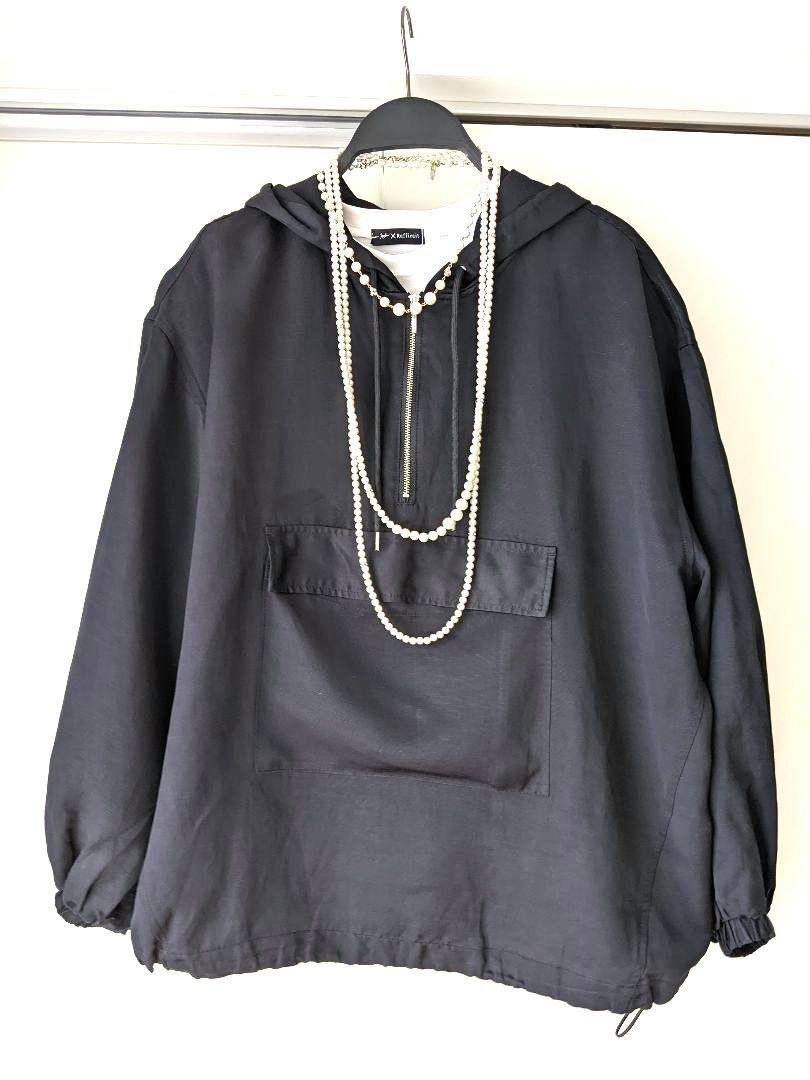 【美品】Lounge dress　ラウンジドレス アノラック　パーカー　ブラック