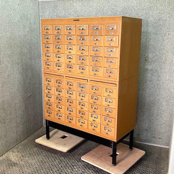 匿名発送 ステファン  小引き出し6杯 図書館 図書室 カード入れ 収納 古道具 m93665063365_1.jpg?1739544096
