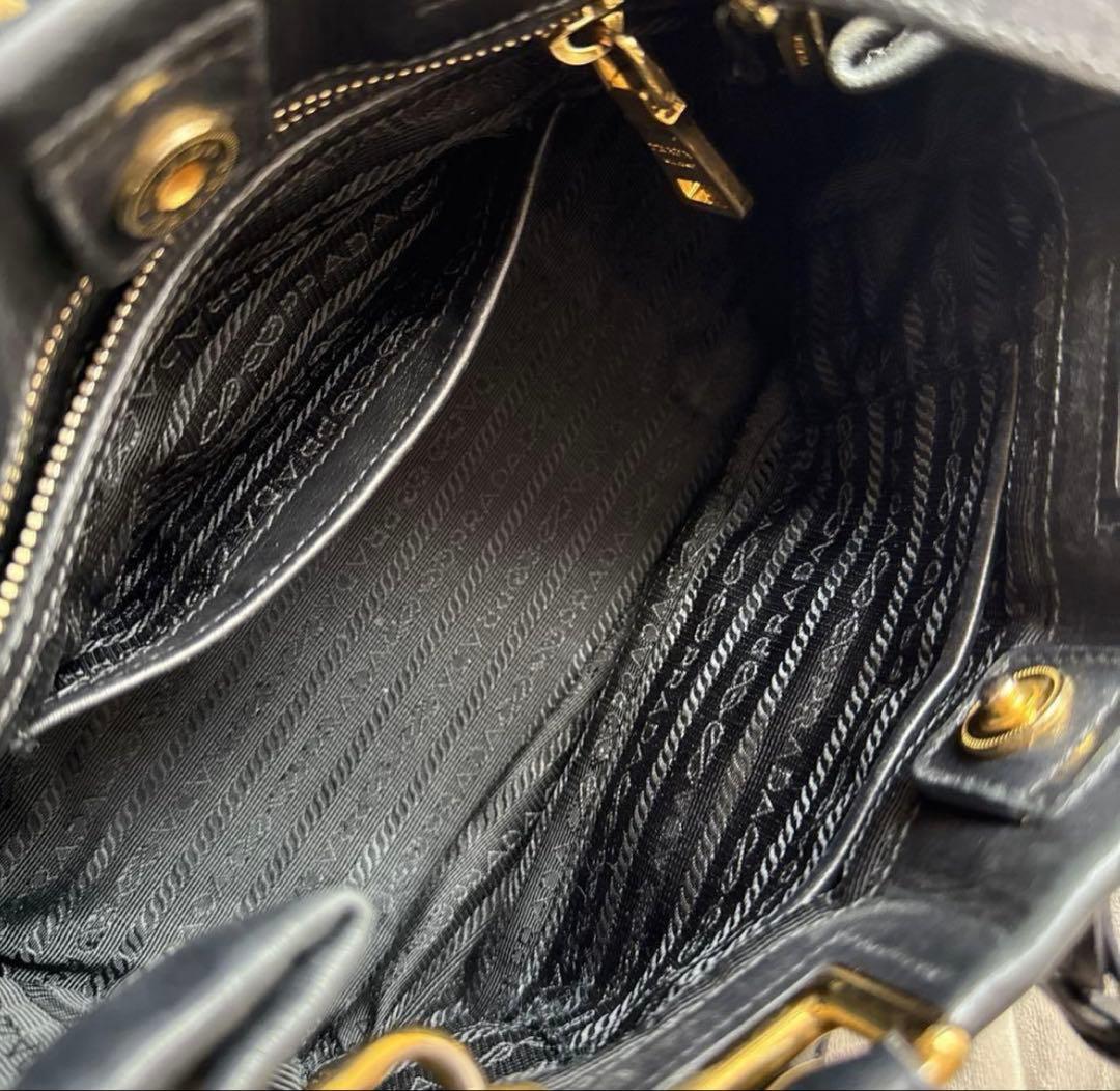 激レア★プラダ リボン 2WAYショルダーバッグ BN2245 黑 ゴールド金具