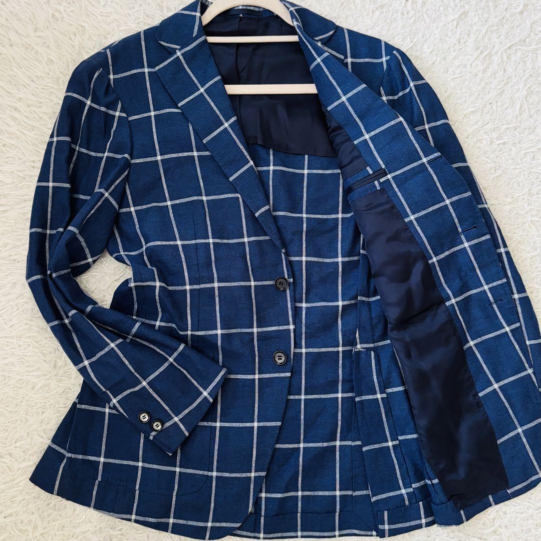 極美品✨リングジャケット春夏テーラードジャケット46 極上のシルク&リネン