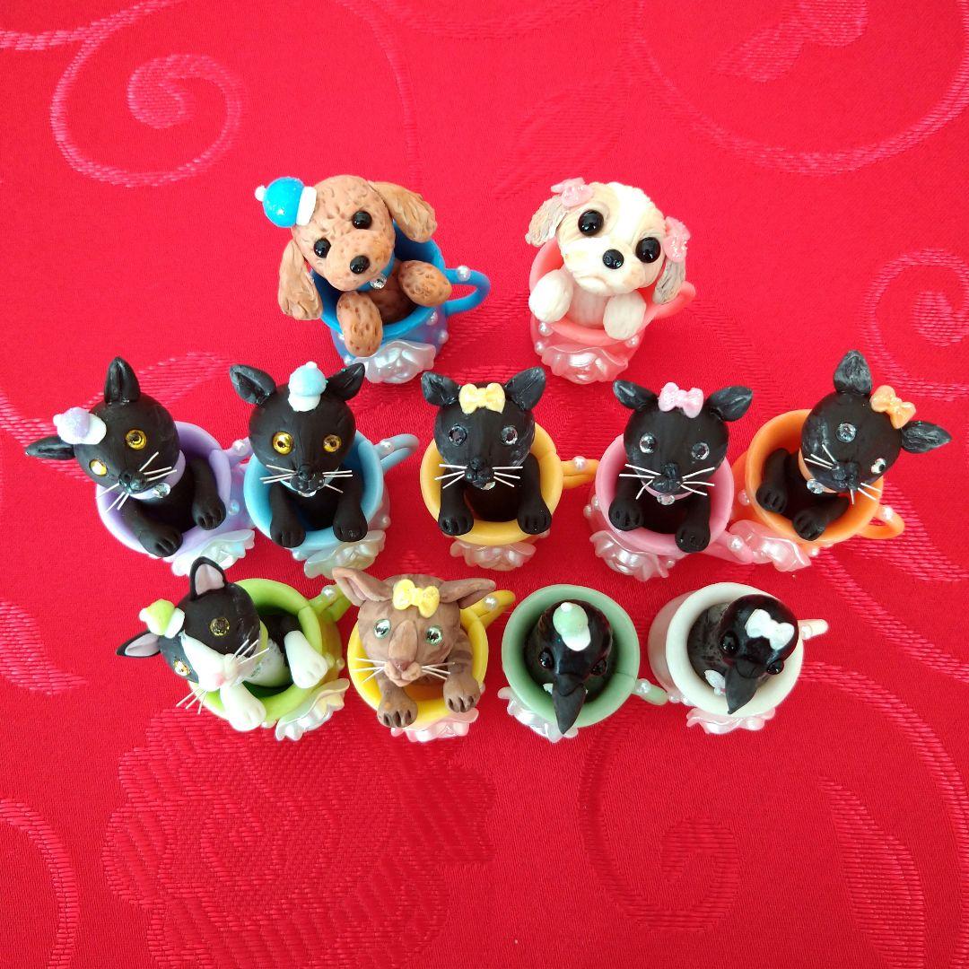 ♥かあみ♥置物♥ガーデンピック♥犬・猫・カラス♥樹脂粘土♥粘土細工♥