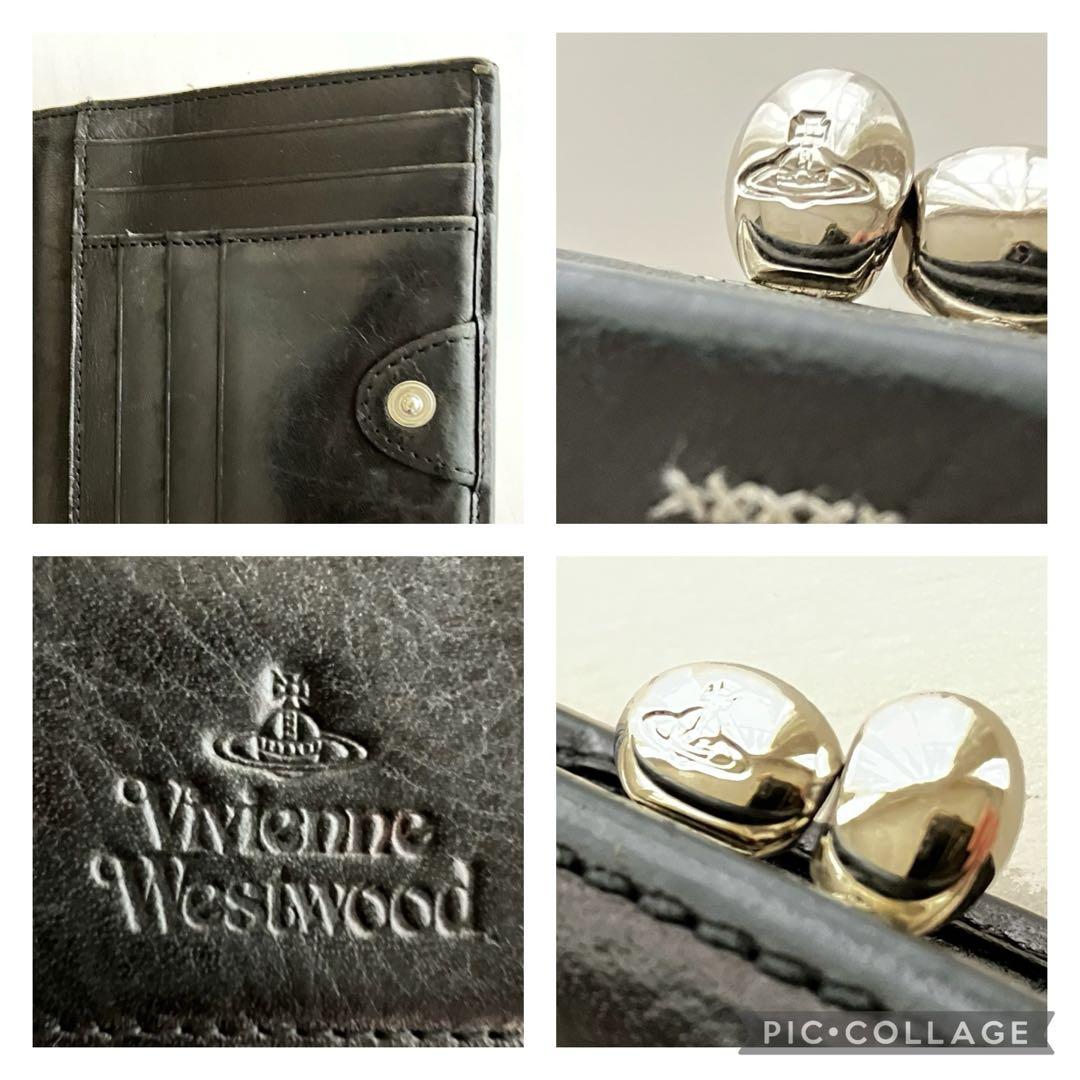 レア VivienneWestwood 二つ折り がま口 財布 刺繍 デカオーブ