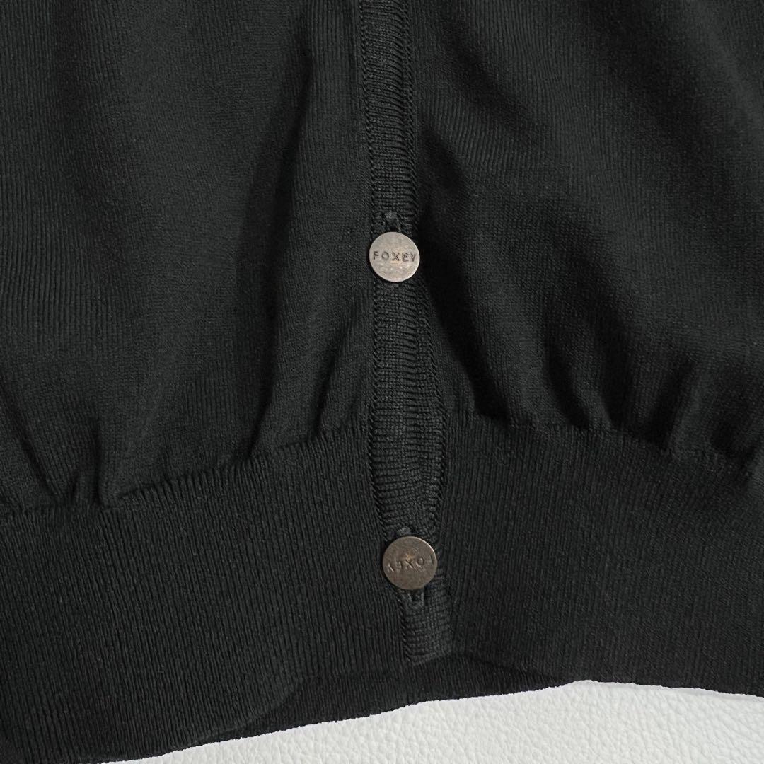 通販サイト一覧 Foxey 良品 フォクシー 40 ブラック トップス ニットカーディガン トップス