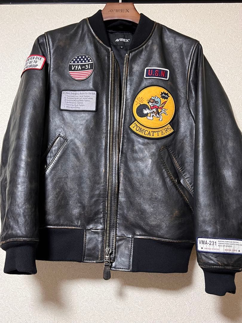 AVIREX レザージャケット Mサイズ ブラック