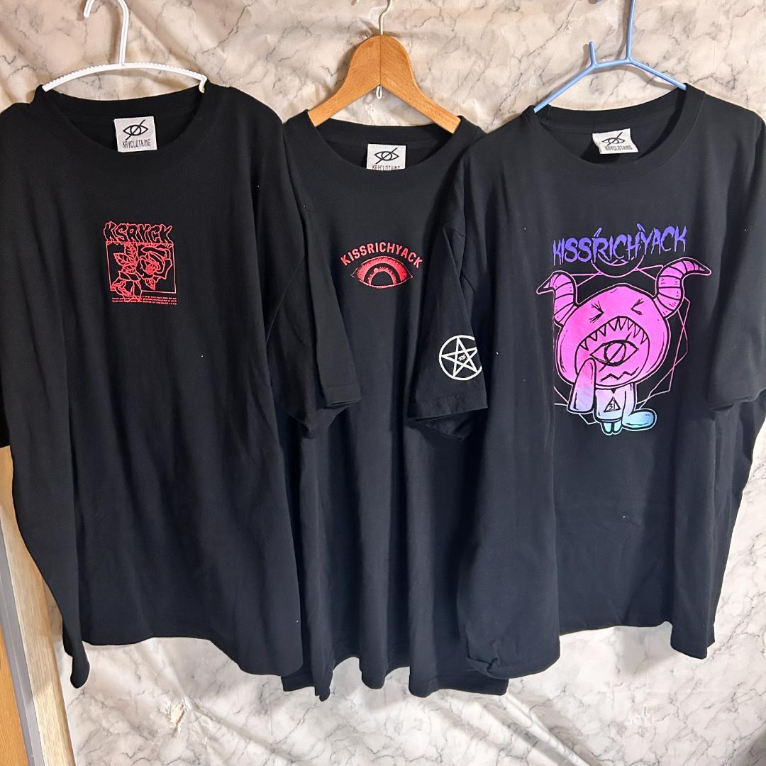 【3枚セット】KRY CLOTHING Tシャツ オーバーサイズ ブラック