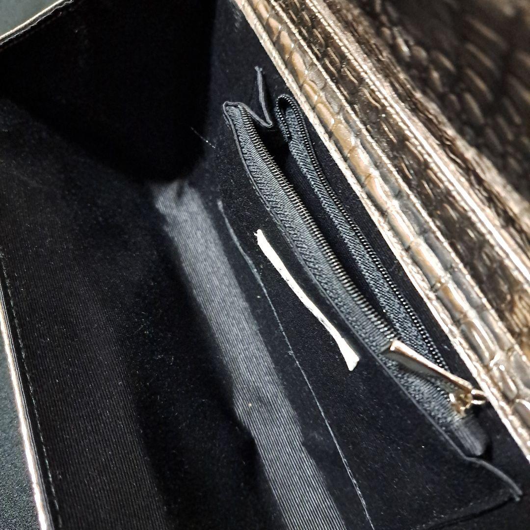 特価商品  クロコダイル柄 型押し クラッチバッグ メタリック 結婚式 バッグ