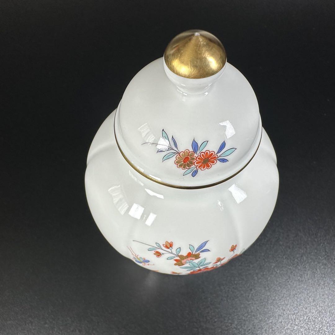 未使用 マイセン 金彩 シノワズリ 柿右衛門様式 華 鶴 虫 沈香壺、1級品