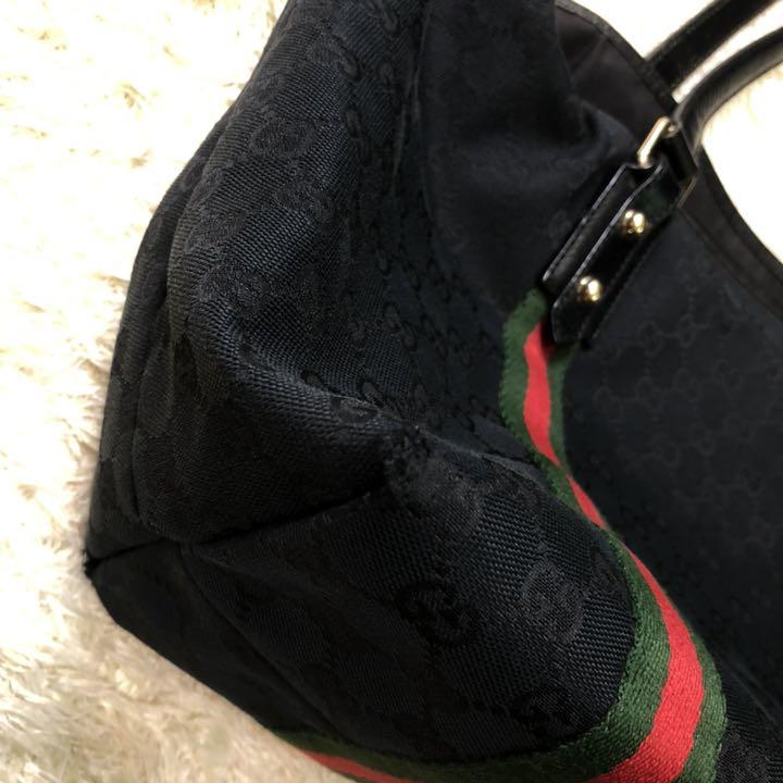 グッチ GUCCI トートバッグ GG柄 シェリーライン キャンバス 黒