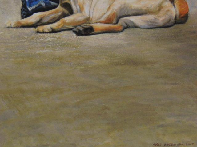 池田良則、【老人と犬】、希少な限定額装用画集画、新品高級額 額装付 池田良則、老人と犬、希少な画集より、新品高級額・額装付、状態良好