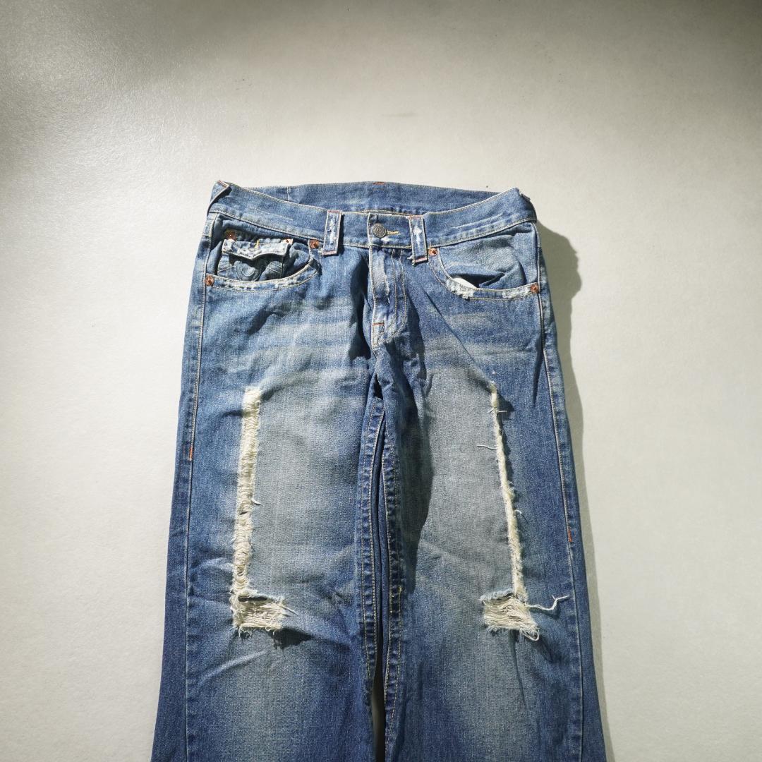 TRUE RELIGION ダメージ加工 フレアデニム ジーンズ /XW280 TRUE RELIGION ダメージ加工 フレアデニム ジーンズ /XW280