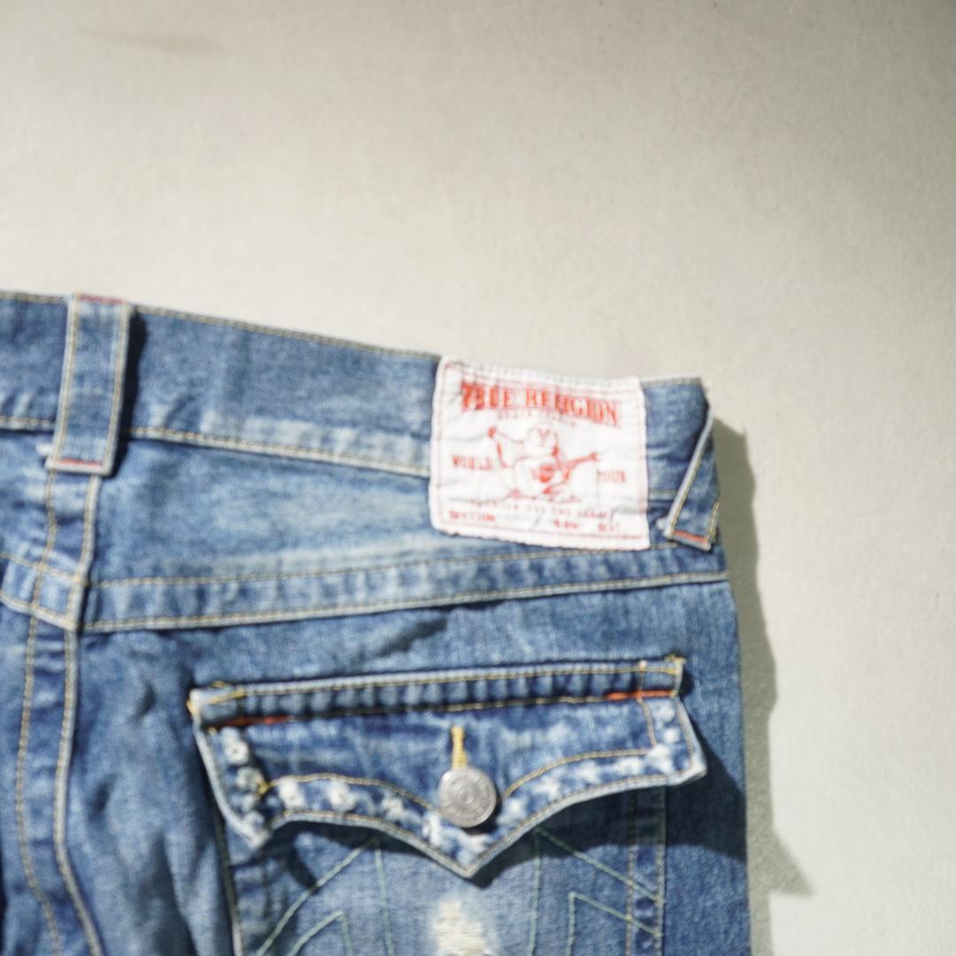 TRUE RELIGION ダメージ加工 フレアデニムパンツ 3128 - メルカリ