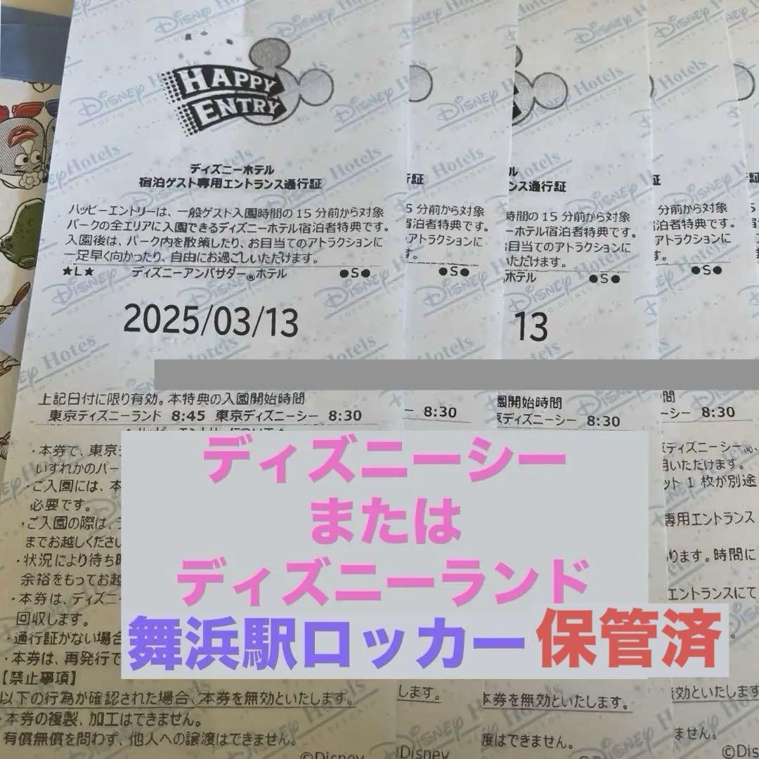 ハッピーエントリー 3/13 木 ディズニーシー ディズニーランド 2枚