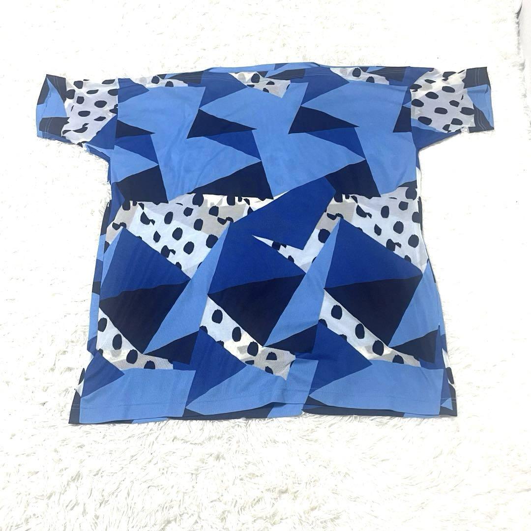 【超歓迎】 me ミヤケ イッセイ 美品 幾何学模様 Fサイズ 五分袖チュニック トップス