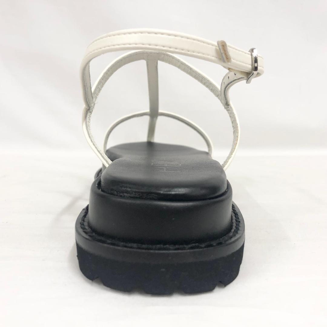 ○☆新品未使用 ヒューン T-strap w-soled サンダル 白 37 - e-life-sp.co.jp