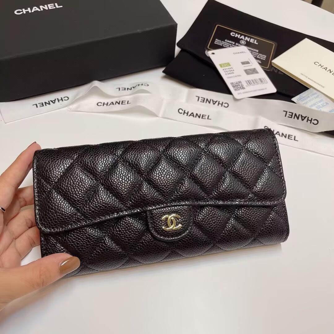 CHANEL 長財布 ブラック レザー CHANEL ブラック レザー 長財布 - メルカリ