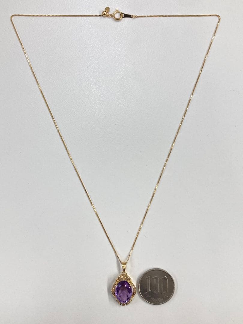 K18 アメジスト13.9ct ネックレス