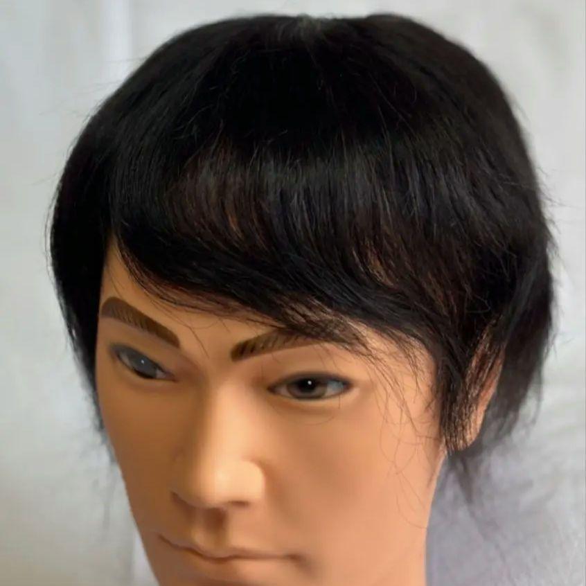 【14×22】メンズ ウィッグ 男性用 かつら 100%人毛 黑色 7,040円