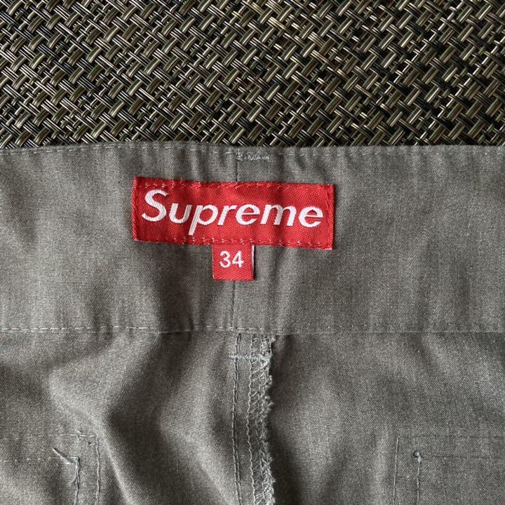 90s Supreme カーゴパンツ ワーク グレー ギミック系