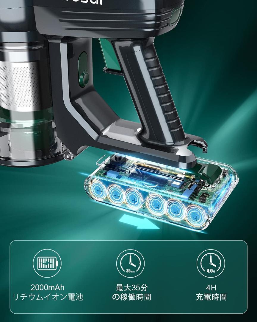 総合3位 コードレス掃除機 サイクロン式 2Way zGa1f-m17447286593 LEDディスプレイ付き 25000Pa 定番SALE