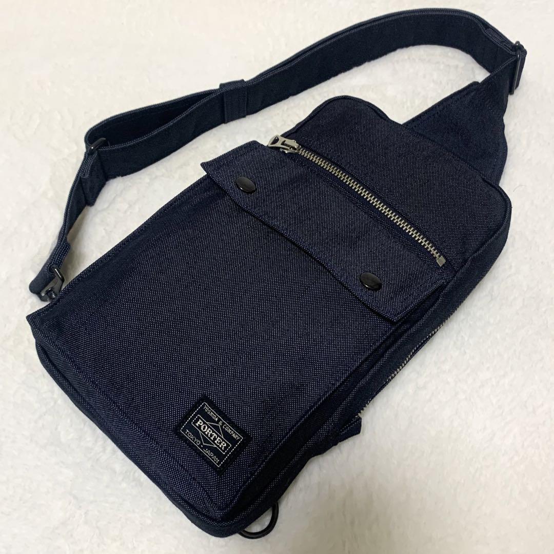 ✨新品同様✨ポーター スモーキー ボディバッグ スリングショルダー ネイビー