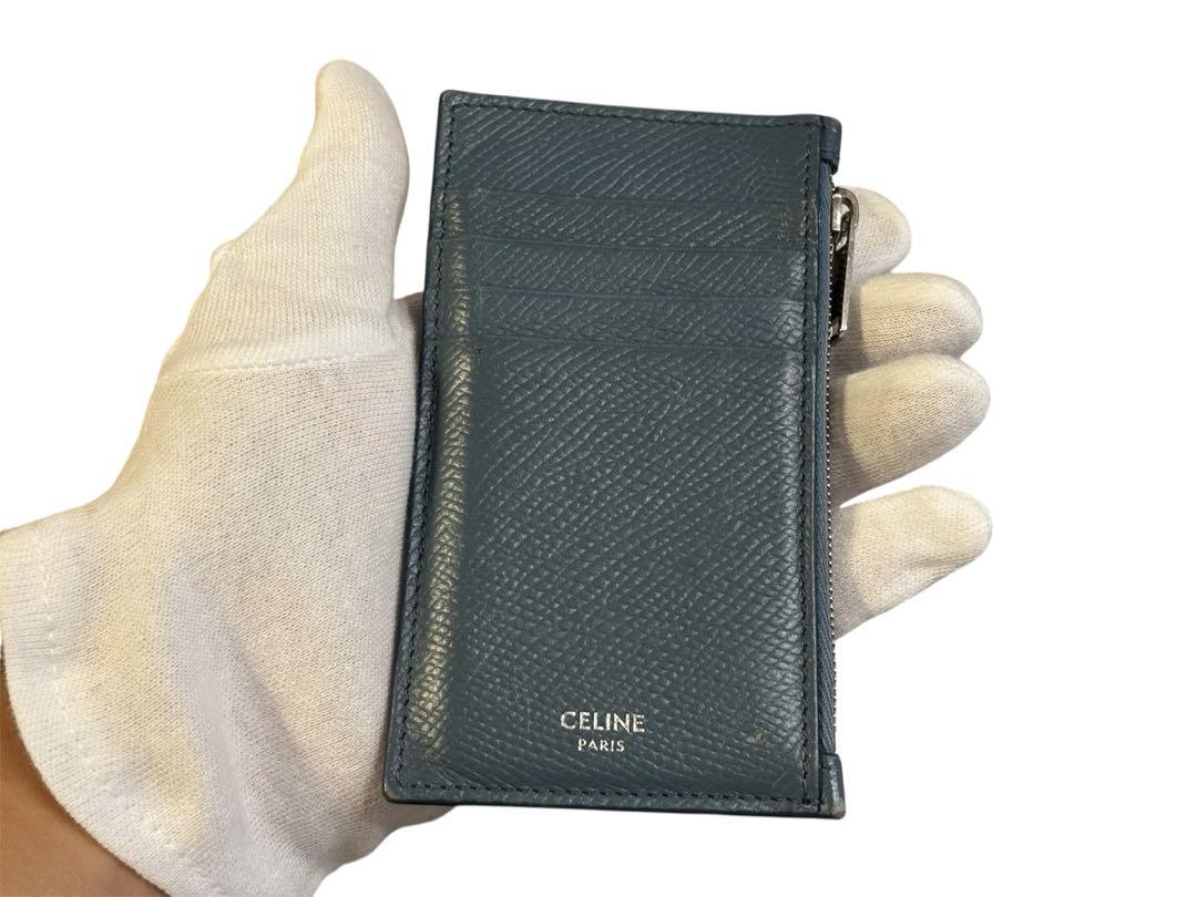 CELINE ダークブルー レザー フラグメントケース メンズ レディース