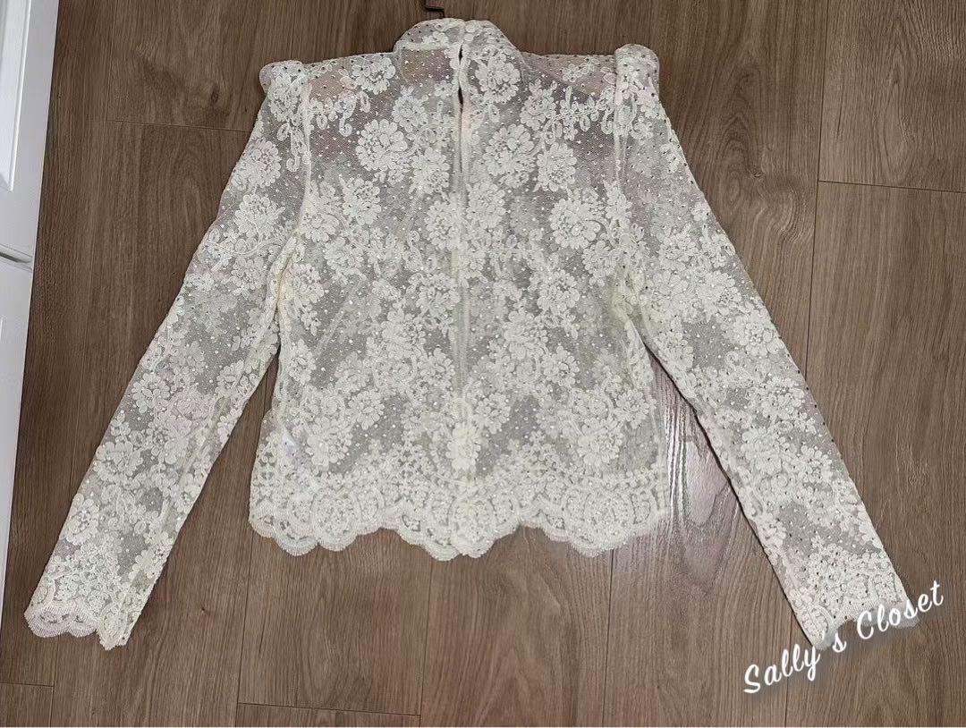 ❤️24冬新作 新品♡ SelfPortrait 白レースドットブラウス♡　C17