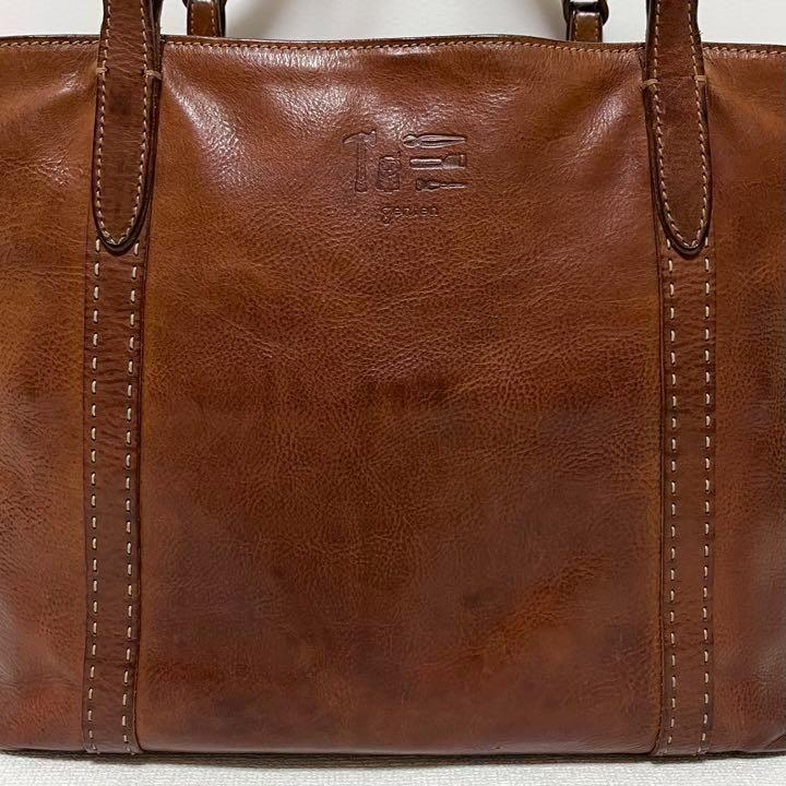 送料無料 genten ゲンテン 本革 レザー ショルダー トート バッグ 本革