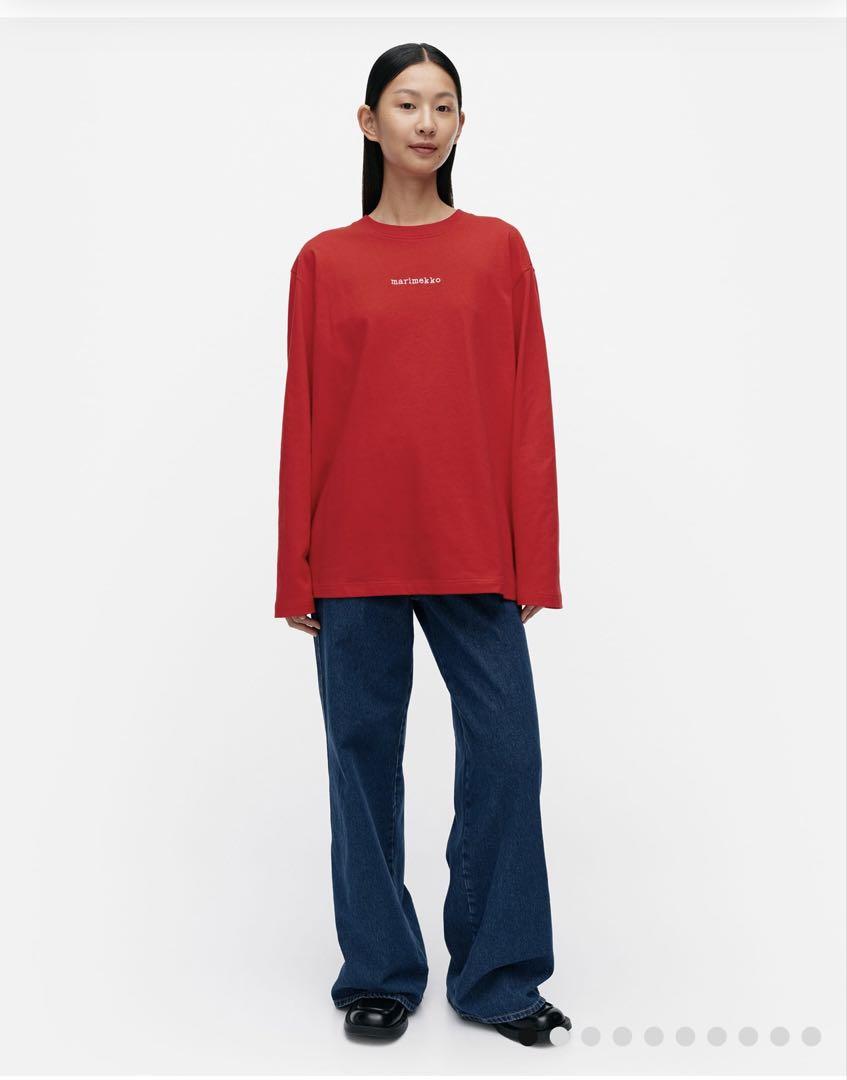 マリメッコ　長袖ロゴTシャツ