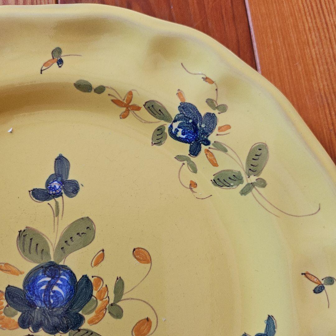 19-20世紀 南フランス 黄釉色絵輪花平皿 伊丹十三の台所やや傷や汚れあり WWW_OPDRERGINERDOGAN_COM