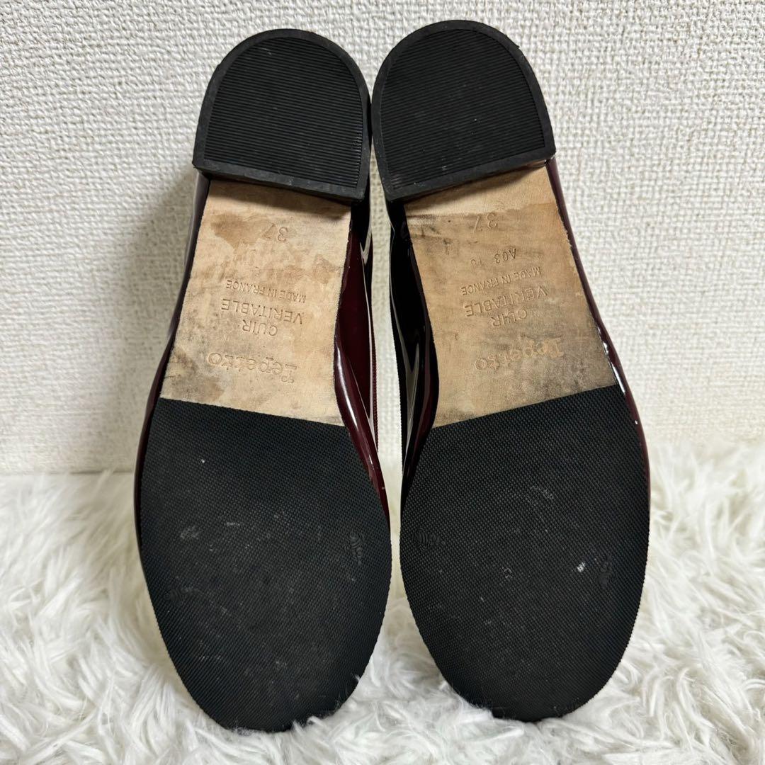 未使用級✨レペット　カミーユバレリーナ　フラットシューズ　リボン　パテントレザー