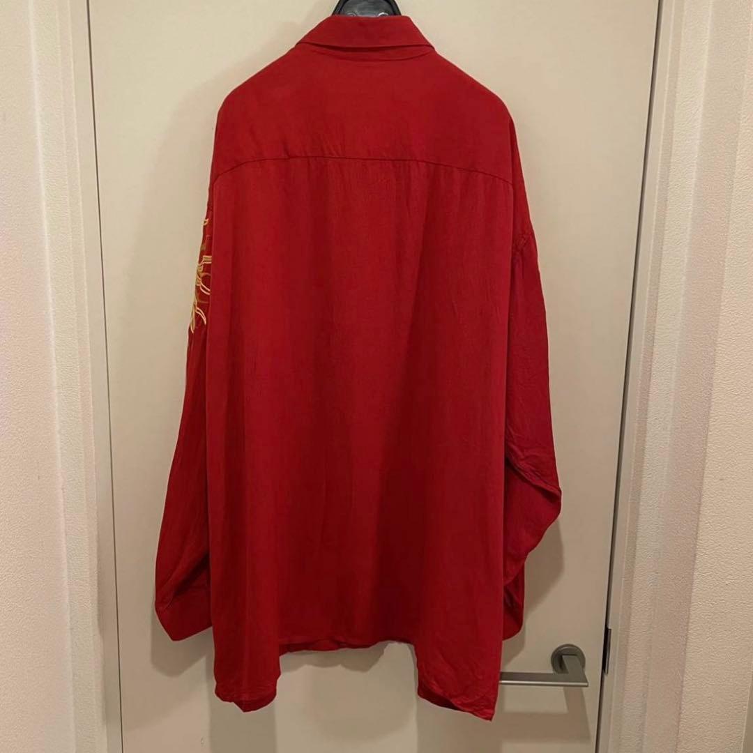 80s 90s MAURICE EMDE フランス製 刺繍 入り シルクシャツ