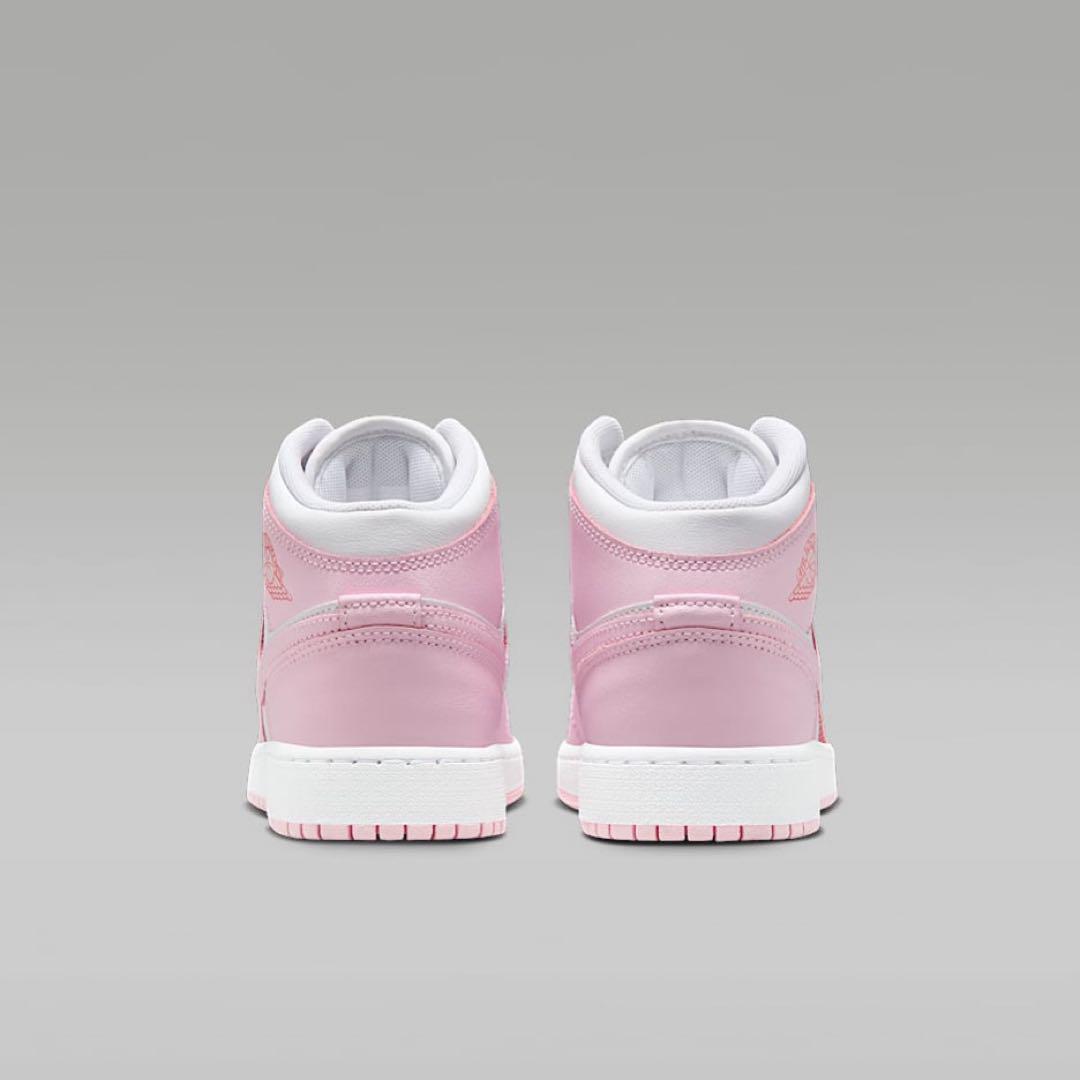 【新品24cm】NIKE エアジョーダン１MID GS ピンク/レッド