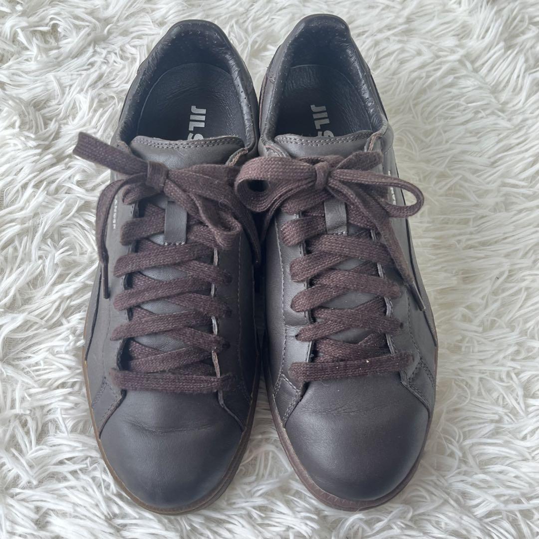 JIL SANDER コラボ スニーカー 限定品 レザー ブラウン 25.5