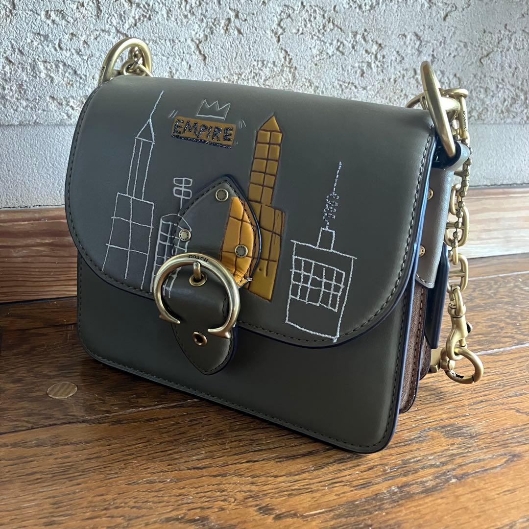 コーチ バスキア オリーブグリーン ハンドバッグCOACH