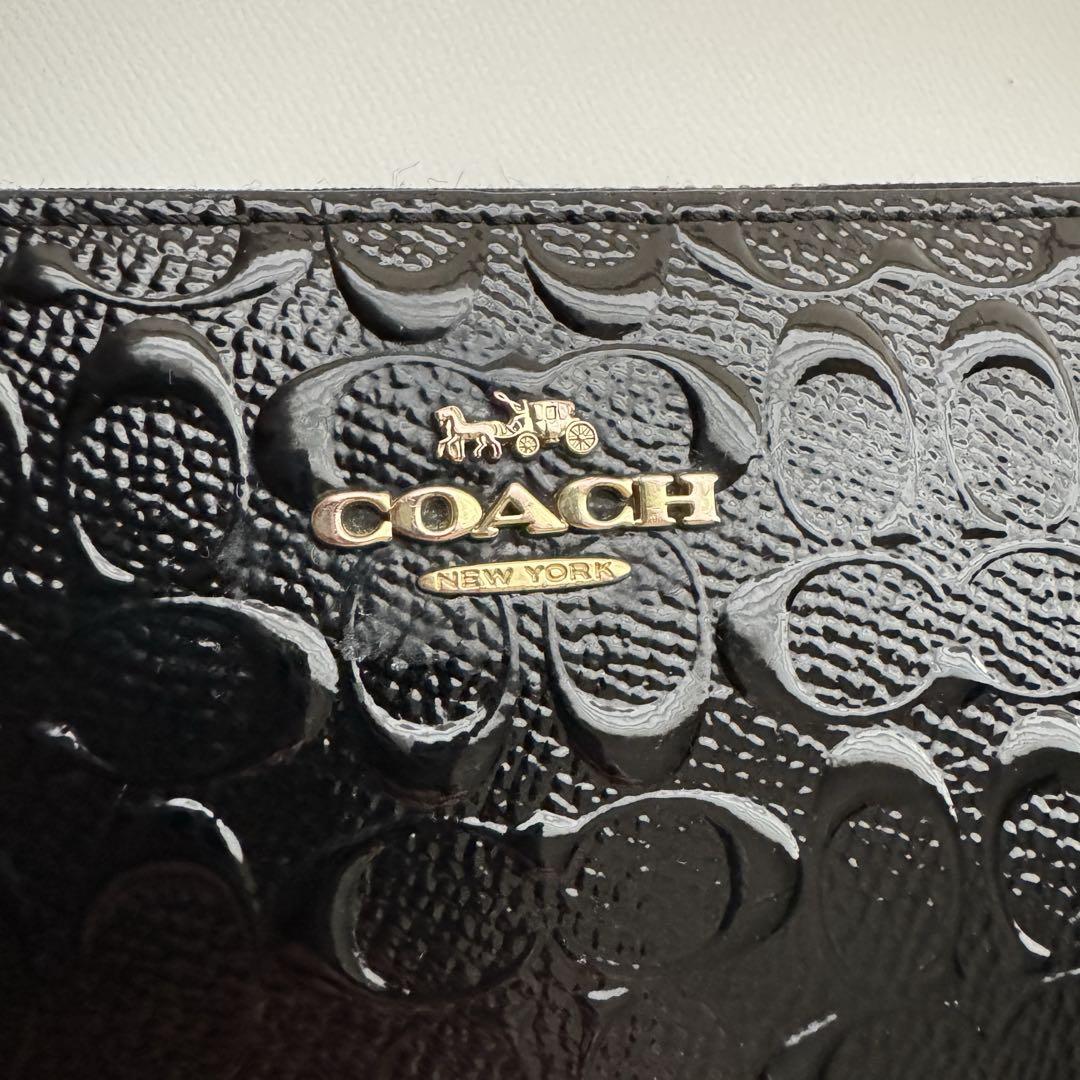【美品】 855 COACH コーチ ラウンドファスナー長財布