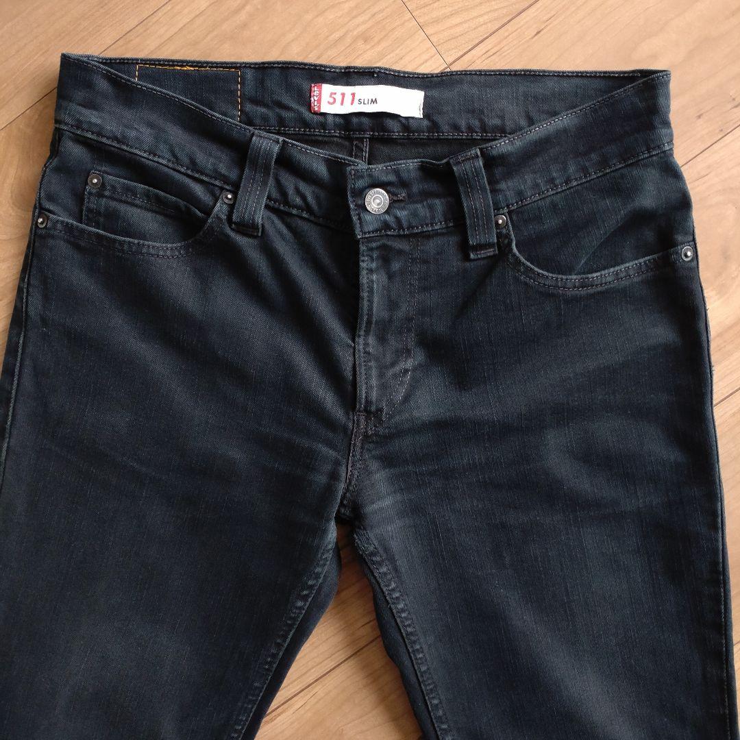 Levi's 511ブラックジーンズ/デニム/ポーランド製/古着実寸W34L30 - メルカリ