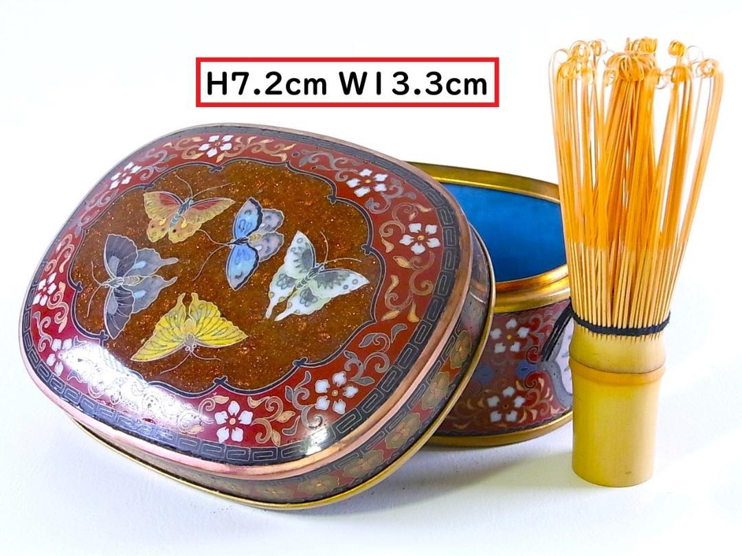 人気満点 E579 純銀線七宝郡蝶文 明治期尾張七宝上手作品 美しき超名品 】 工芸品