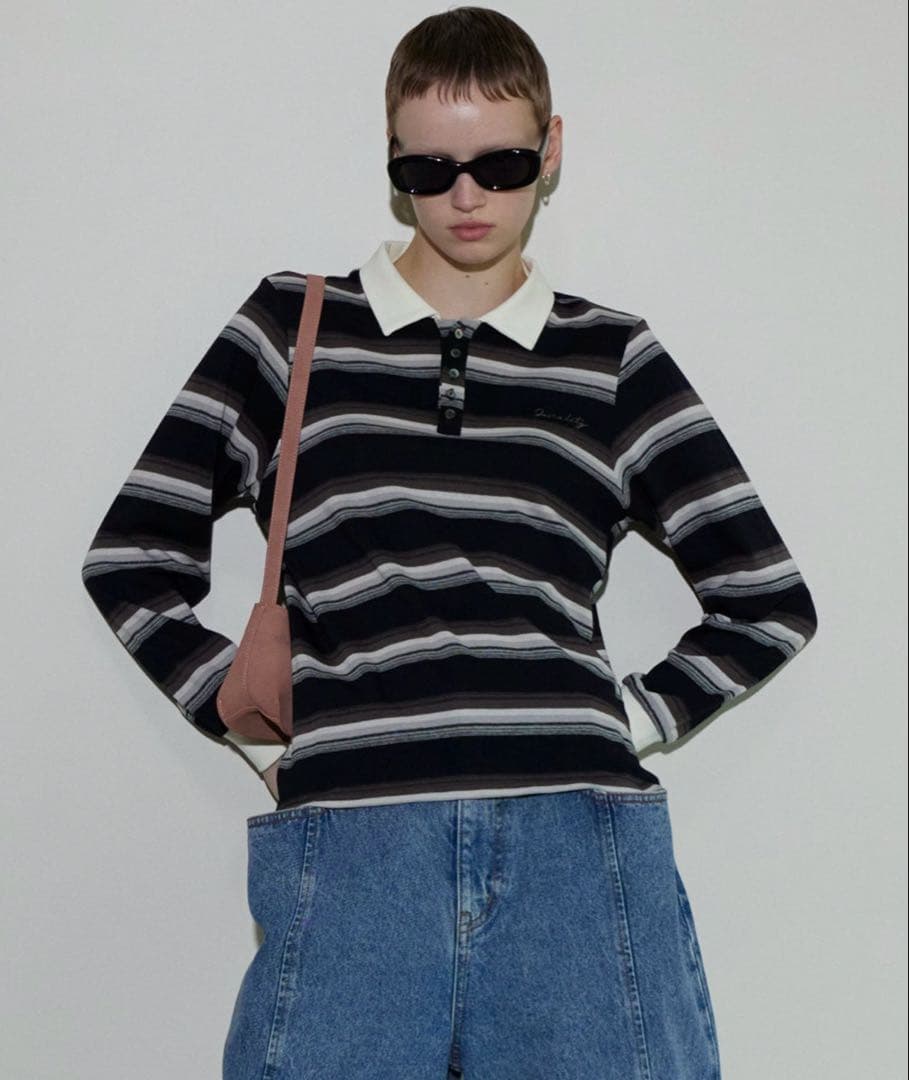 MAISON SPECIAL/メゾンスペシャル　マルチボーダーポロシャツ