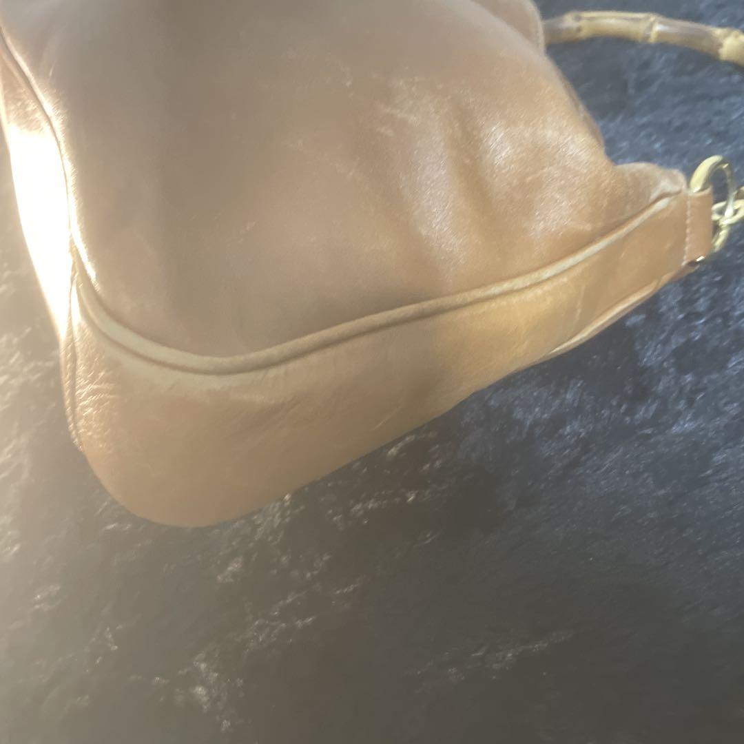 GUCCI バンブー ハンドバッグ レザー 竹 ブラウン