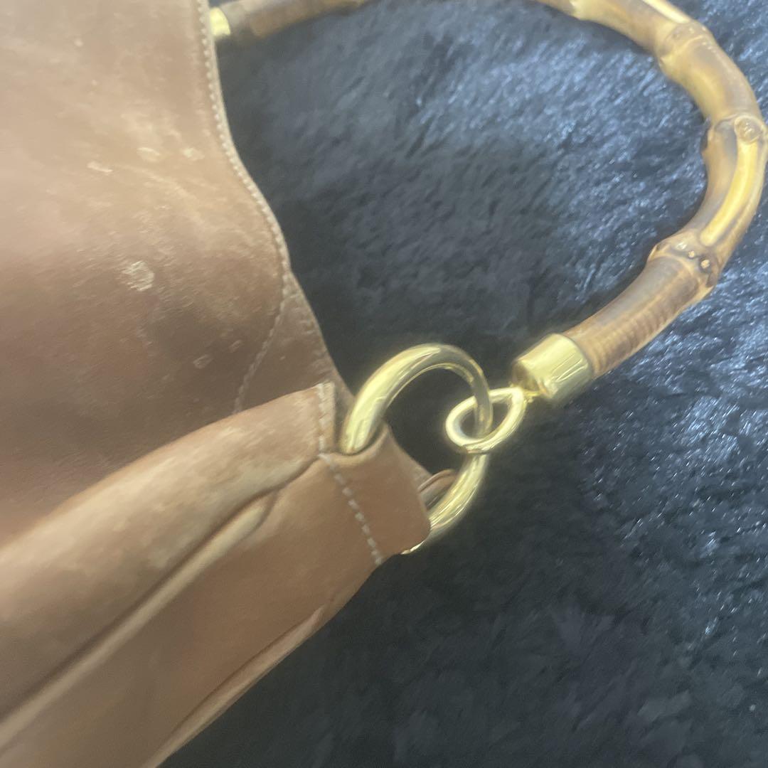 GUCCI バンブー ハンドバッグ レザー 竹 ブラウン