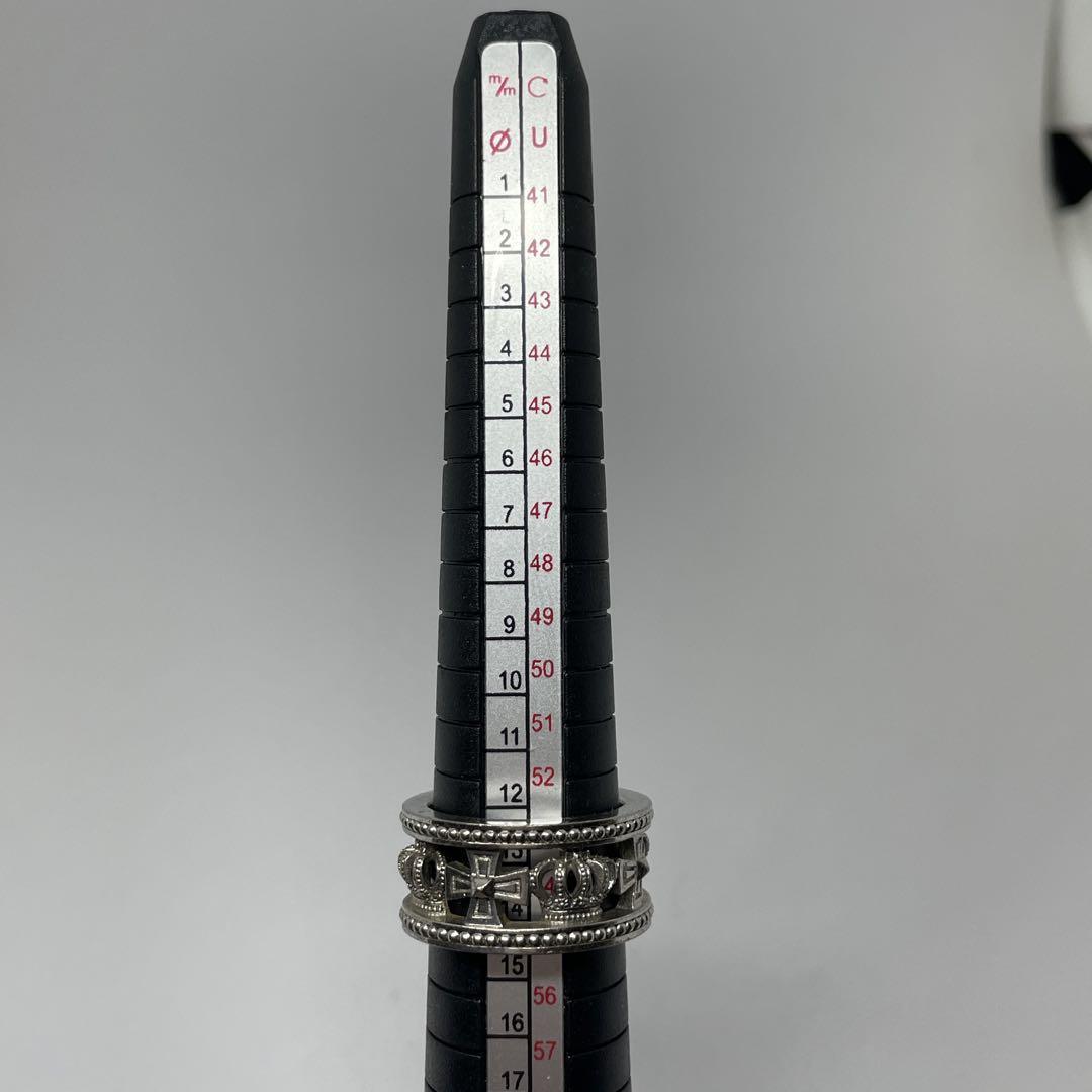 Justin Davis SRJ175 現状品 925 14号 王冠 十字架