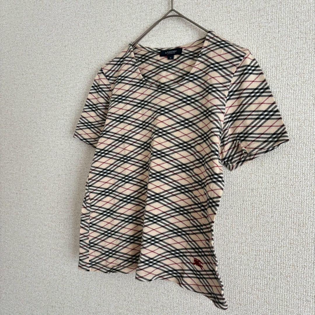 バーバリーロンドン 半袖 Tシャツ S ノバチェック ロゴポニー