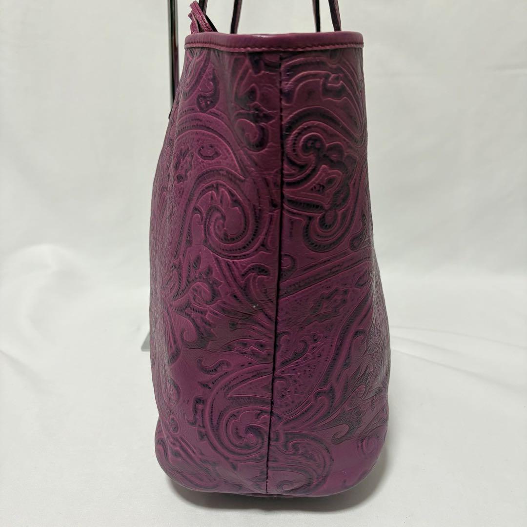 エトロ マルゴット エンボス トート ハンドバックポーチ付き 肩掛け A4 紫 エトロ マルゴット エンボス トート ハンドバックポーチ付き 肩掛け A4 紫