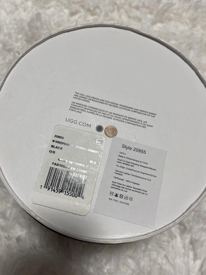 UGG ブラック ファー イヤーマフ