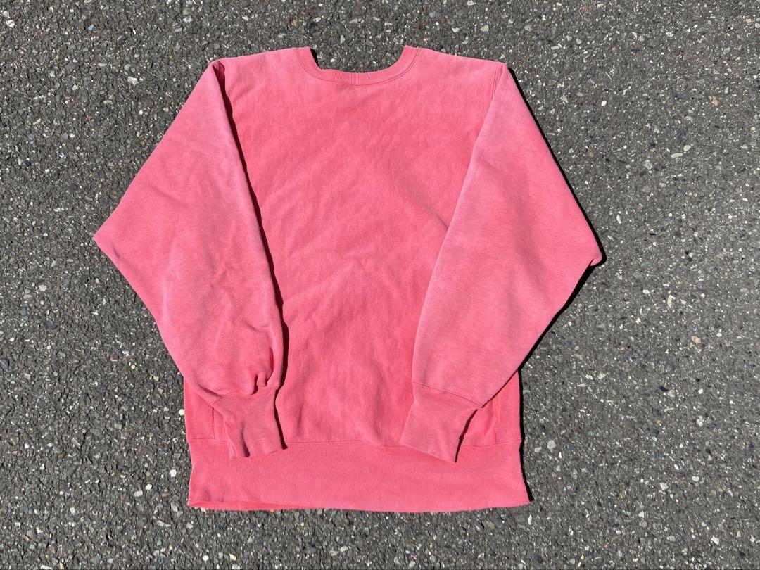 90's Champion リバースウィーブ 完全目無し ペールピンク フェード 90s reverseweave フェードピンク 目無し チャンピオン リバース